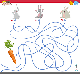 Image showing maze game with rabbit characters