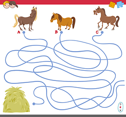 Image showing maze game with horse characters