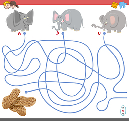 Image showing maze game with elephant characters