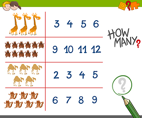 Image showing counting activity with cute animals