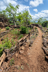 Image showing path in walled village tribes Konso, Ethiopia