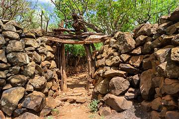 Image showing fantastic walled village tribes Konso, Ethiopia