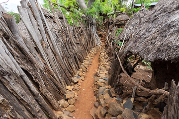 Image showing path in walled village tribes Konso, Ethiopia