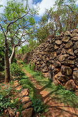 Image showing path in walled village tribes Konso, Ethiopia