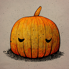 Image showing Halloween pumpkin angry cartoon character concept of monsters an