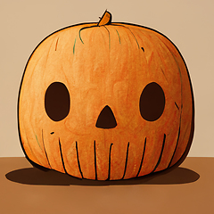 Image showing Halloween pumpkin angry cartoon character concept of monsters an