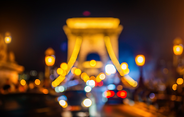 Image showing Blurred view of Chain Bridge