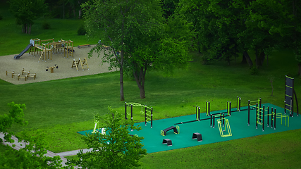 Image showing sports ground top view, sports lifestyle concept.