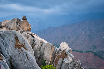 Image showing View from Ulsanbawi rock peak. Seoraksan National Park, South Corea