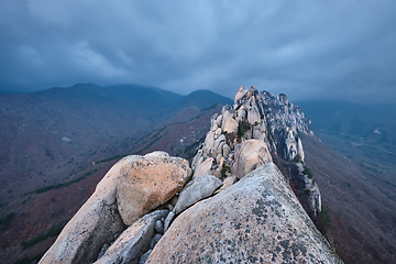 Image showing View from Ulsanbawi rock peak. Seoraksan National Park, South Corea