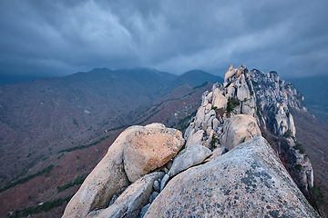 Image showing View from Ulsanbawi rock peak. Seoraksan National Park, South Corea