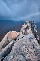 Image showing View from Ulsanbawi rock peak. Seoraksan National Park, South Corea