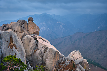 Image showing View from Ulsanbawi rock peak. Seoraksan National Park, South Corea