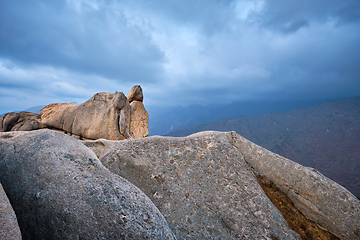 Image showing View from Ulsanbawi rock peak. Seoraksan National Park, South Corea