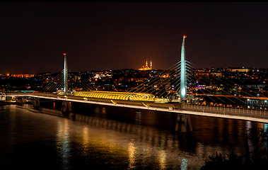 Image showing Bridge in Istanbul at night