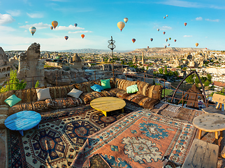 Image showing Cafe terrace in Cappadocia