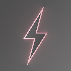 Image showing Glowing pink lightning bolt symbol