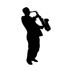 Image showing Saxophonist Silhouette