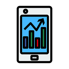 Image showing Smartphone With Analytics Diagram Icon