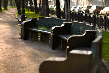 Image showing Bench in the city boulevard