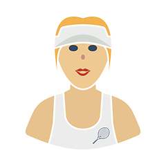 Image showing Tennis Woman Athlete Head Icon
