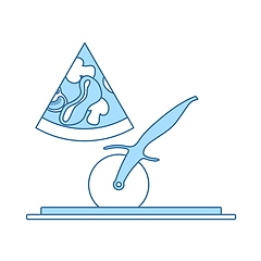 Image showing Pizza With Knife Icon