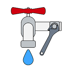 Image showing Icon Of Wrench And Faucet