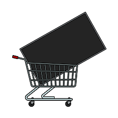 Image showing Shopping Cart With TV Icon