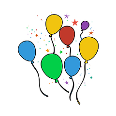 Image showing Party Balloons And Stars Icon