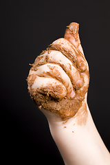 Image showing smeared in chocolate hands