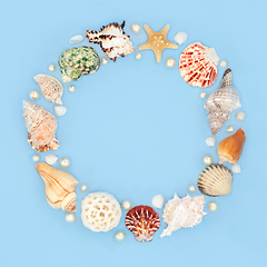 Image showing Seashell and Pearl Natural Summer Wreath