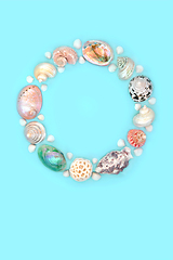 Image showing Mother of Pearl Seashell Wreath