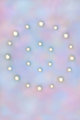 Image showing Oyster Pearl Abstract Wreath on Rainbow Sky