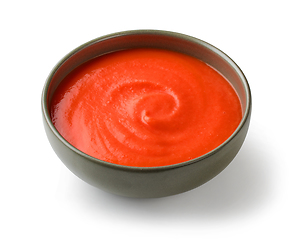 Image showing bowl of red tomato sauce ketchup