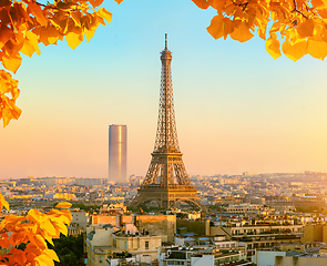 Image showing Eiffel Tower and Montparnasse Tower