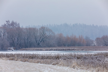 Image showing Winter landscape covered with snowfall