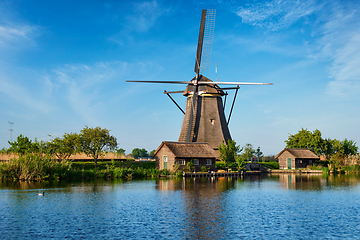 Image showing Windmills at Kinderdijk in Holland. Netherlands