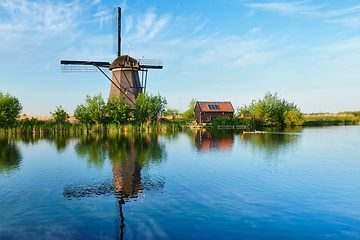 Image showing Windmills at Kinderdijk in Holland. Netherlands