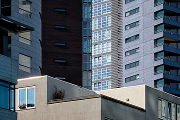 Image showing Skyscraper building facade close up