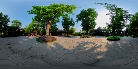 Image showing 360 degree panorama of Wangjianglou Park. Chengdu, Sichuan, China