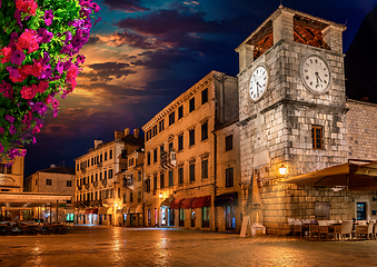 Image showing Flowers near Clock Tower