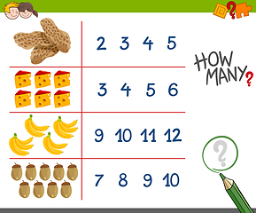 Image showing counting activity with food objects