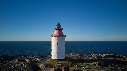 Image showing Lighthouse in Swedish village Landsort on the island of Oja