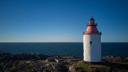 Image showing Lighthouse in Swedish village Landsort on the island of Oja