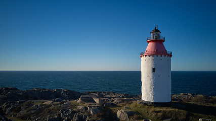 Image showing Lighthouse in Swedish village Landsort on the island of Oja