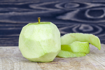 Image showing peeled green Apple