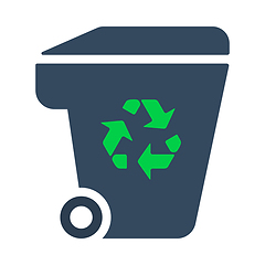 Image showing Garbage Container With Recycle Sign Icon