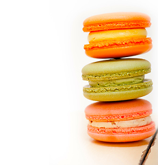 Image showing colorful french macaroons