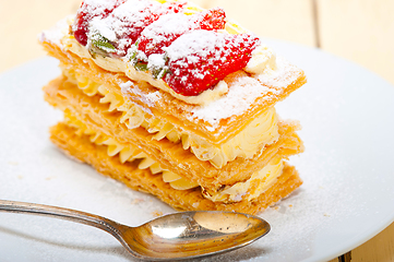 Image showing napoleon strawberry cake dessert