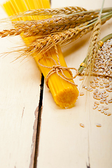 Image showing organic Raw italian pasta and durum wheat